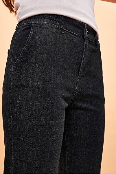 VENA Γυναικείο τζιν παντελόνι Norah Jet Black με ελαστική μέση