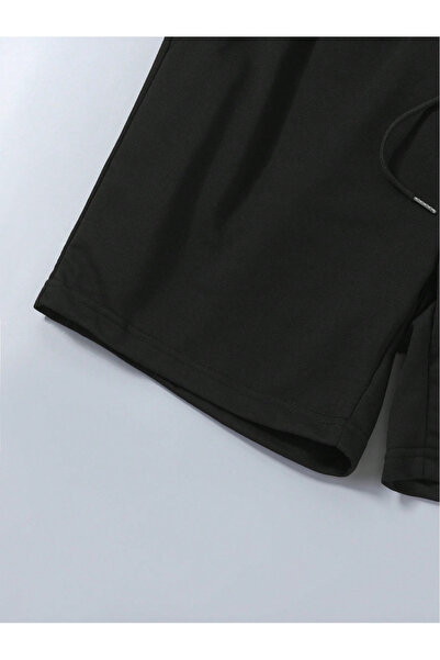 EFFRENATU Bklyn Printed Cotton Fabric Men's Black T-Shirt-Shorts Set