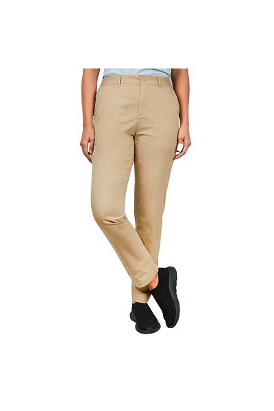 Giordano Women's High-Waist Cotton Blend Twill Tapered Pants