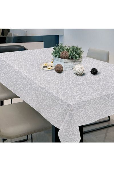 OEM Plastic coated tablecloth for the kitchen, size 180 x 140 cm, water resistant, Grey