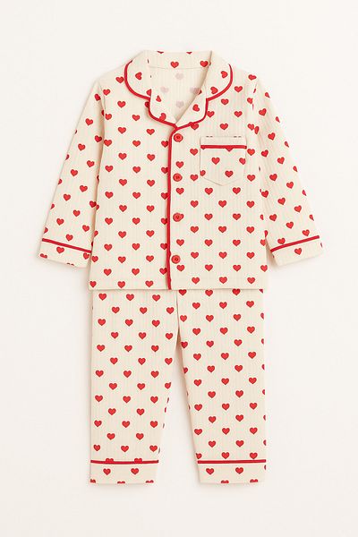 mia mia 6-24 Months Heart Report Fabric Pajama Set