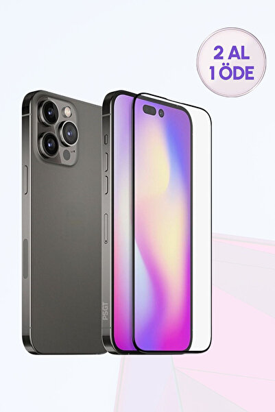 PSGT 2adet Apple Iphone 13 Promax/14 Lus Uyumlu Tam Kapatan Tamperli Cam Ekra...
