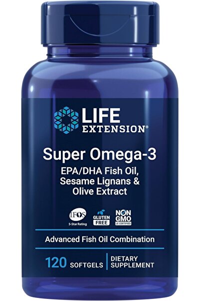 Life Extension Life Extension Super Omega-3 (Fish Oil) EPA/DHA with Sesame Lignans & Olive Extract, 120 softgels