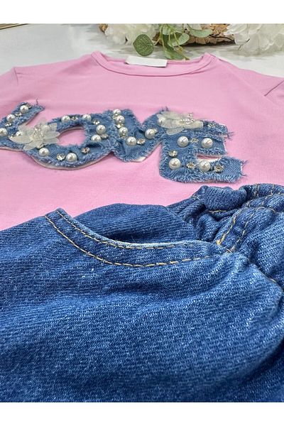 ChibuumKids Girl's Shorts Love Written Set