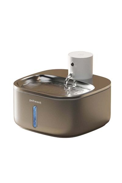 PetPeer Cat Water Fountain Battery 3.2 liter 4-Fold Filter Infrared Sensing for Pets Stainless Steel