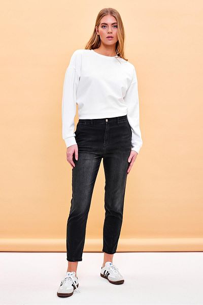 VENA Blugi de damă Norah negri cu talie elastică (Lyocell)