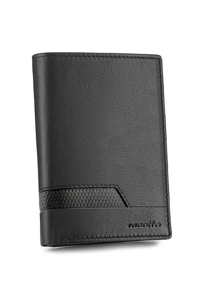 zagatto Men’s Wallet, Black, Genuine Leather, With Card Slots, 12.5x9.5x2.5 Cm, Zg-n4-f6