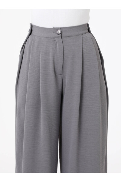 Benin Pile Detaylı Klasik Pantolon - Gri - Benin