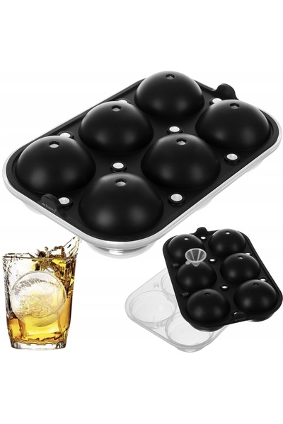 zola Silicone mold for ice balls, 6 spaces, 22 x 15 x 6.5 cm, black
