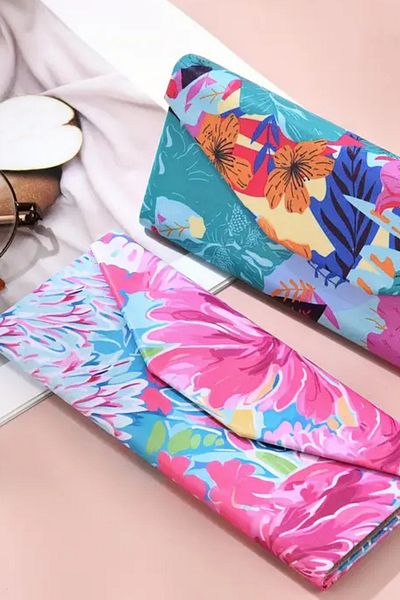 Singularis HUSĂ PENTRU OCHELARI PLIABILĂ, PORTABILĂ, CU MODEL DE FLORI
