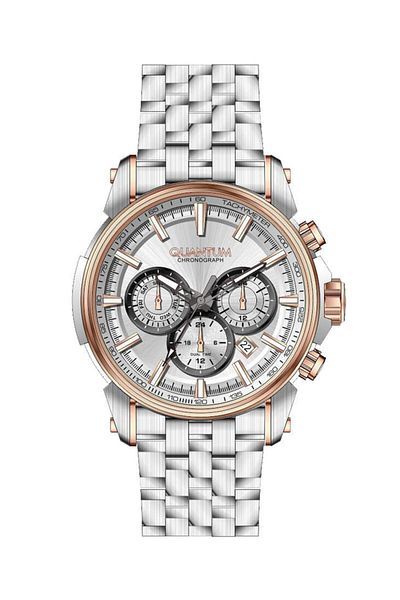 Quantum Pwg1176.530 Quartz Chronograph Steel Gray 45 mm Men Wrist Watch