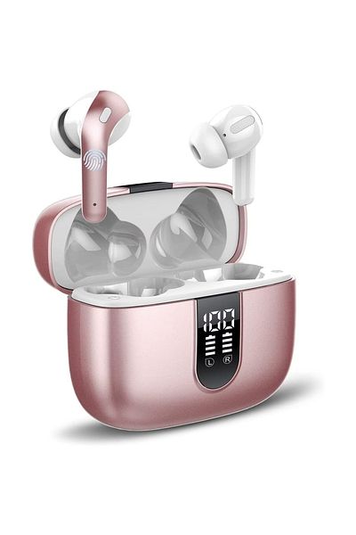 Smart Vibe Casti True Wireless ViBE™ MOOD-X08 Active Noise Cancelling, Bluetooth 5.3, Crystal Sound, Pink/Rose