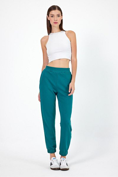 VENA Women's Elastic Leg Forest Regular Fit Basic Sweatpants
