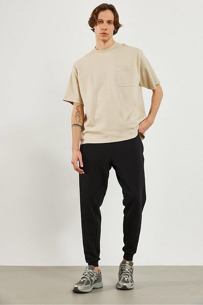 VENA Ανδρικό φούτερ Μαύρο Slim Fit με ελαστικά πόδια