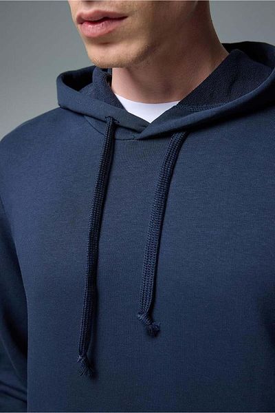 VENA Ανδρικό φούτερ με κουκούλα Navy Blue Basic βαμβακερό φούτερ με κουκούλα