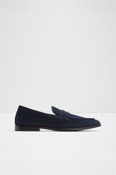 Aldo Journey - Men's Genuine Leather Navy Blue Loafer & Moccasin