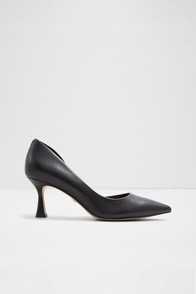 Aldo Greywien-pantofi cu toc de damă din piele naturală neagră