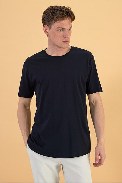 VENA Μαύρο μπλουζάκι Slim Fit Walker - Crew Neck
