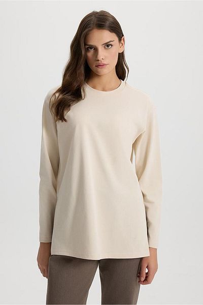 VENA Women's Stone Thick T-Shirt with Side Slits