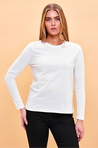 VENA Γυναικείο μπλουζάκι Gloria Ivory Crew Neck Regular Fit Basic