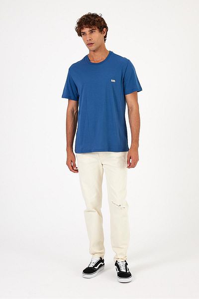 VENA Men's - Vena Navy Printed Regular Fit Crew Neck T-Shirt