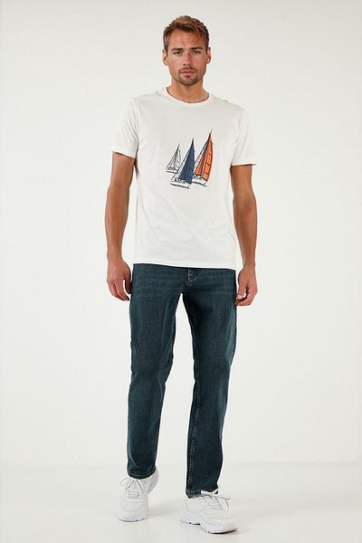 Buratti Βαμβακερό Comfort Fit Ψηλόμεσο Σωληνάριο Τζιν Ανδρικό Τζιν Παντελόνι 4411s74texas