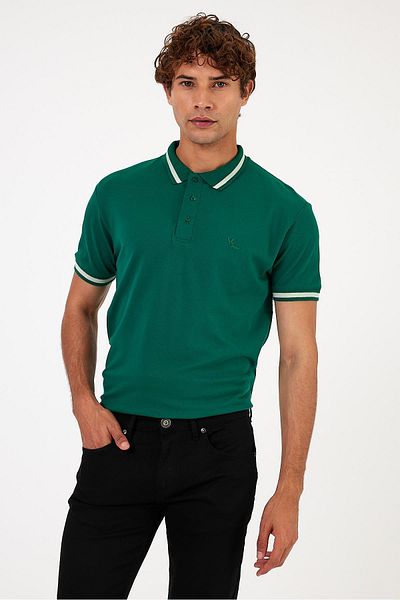 VENA Ανδρικό ριγέ μπλουζάκι Pete Forest Regular Fit Pique