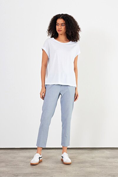 VENA Γυναικείο μπλουζάκι Cindy Λευκό Κοντό Μανίκι Κανονική Εφαρμογή Βασικό Modal (Lyocell)