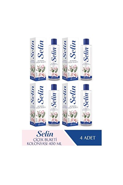 Selin Parfümlü Kolonya Çiçek Buketi 400 ml 4'lü Set