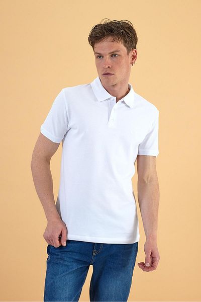 VENA Ανδρικό μπλουζάκι Martin White Polo Collar Slim Fit
