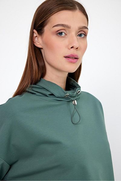 VENA Γυναικείο φούτερ Norah Lake Green με λεπτομέρεια κανονική εφαρμογή - 29554-1019