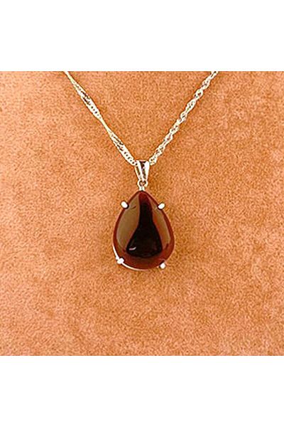 OSMANLI DOĞAL TAŞ Certified Agate Natural Stone Pendant, With Silver Chain 1.5x1.5 Cm, M479