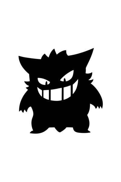 Reysa Tasarım ملصق سيارة بوكيمون جينجار مقاس 17 × 17 سم باللون الأسود