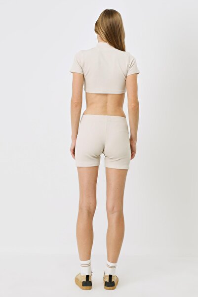 C&City Women's Corded Beige Boxers - Long 931 Knitted