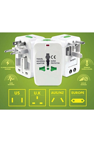 DESTE ELEKTRONİK Universal Priz Fiş Çevirici Dönüştürücü Adaptör Tüm Ülkeler