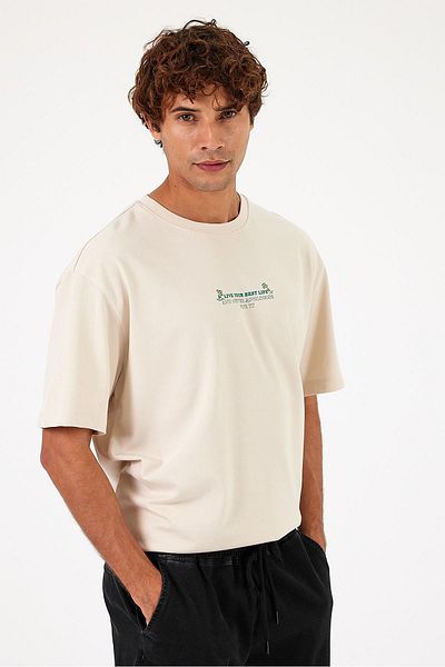 VENA Ben Stone Back Printed Men's Oversize T-Shirt