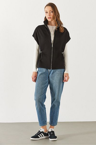 VENA Дамски потник Nelly Soft Texture Oversize (CUPRO) - ЧЕРЕН