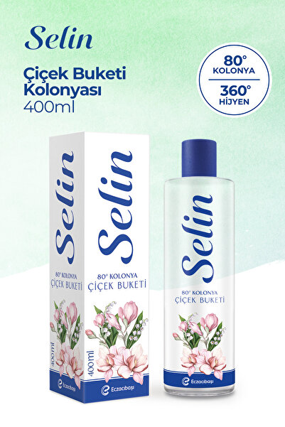 Selin Parfümlü Kolonya Çiçek Buketi 400 ml 2'li Set