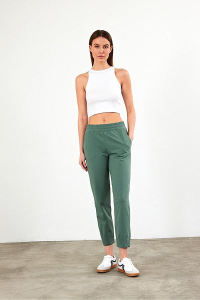 VENA Γυναικείο παντελόνι Norah Lake Green Casual Cut
