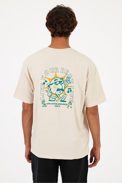 VENA Ben Stone Back Printed Men's Oversize T-Shirt