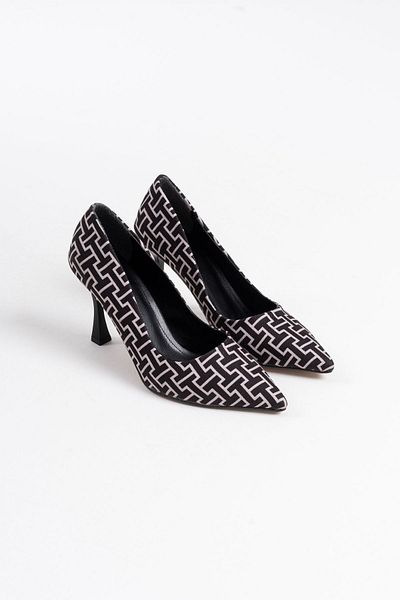 EMOYRA Kelsey Women's Black Patterned Stiletto