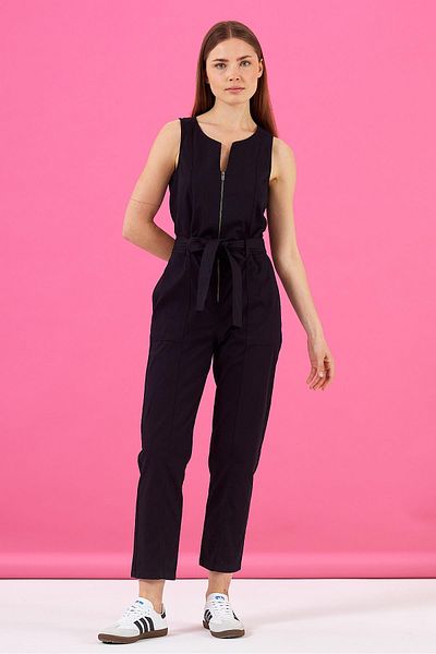 VENA Bianca Black Sleeveless Women's Jumpsuit
