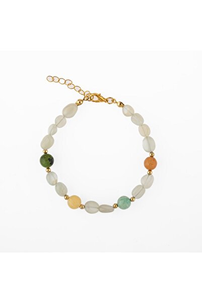 OSMANLI DOĞAL TAŞ Ay Taşı-turuncu Aventurin-yeşim-aragonit-amazonit Doğal Taş Bileklik