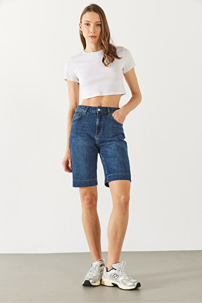 VENA Gabriel Dark Blue Regular Fit Jean Şort - DARK BLUE