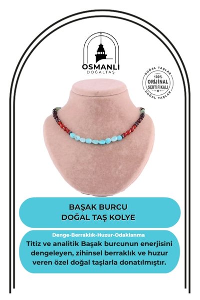 OSMANLI DOĞAL TAŞ Sertifikalı Başak Burcu Doğal Taş Kolye M057
