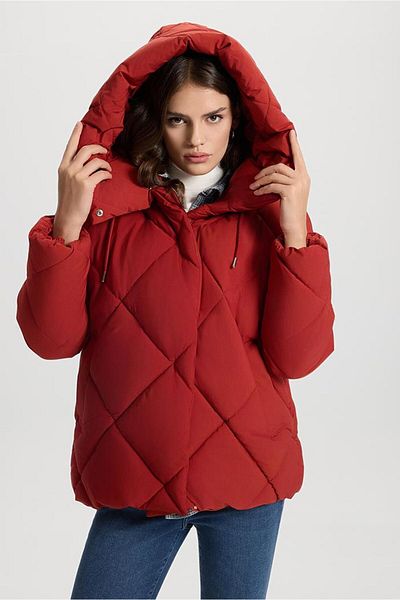 VENA Women's Holly Tile Diamond Patterned Puffer Jacket