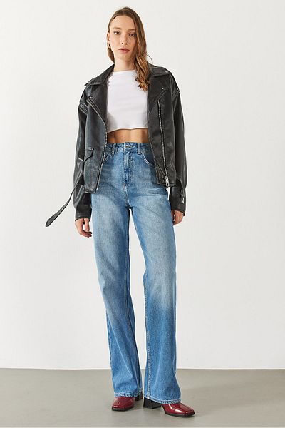 VENA Palton de jeans cu picioare largi Med Blue Wanda Lyocell