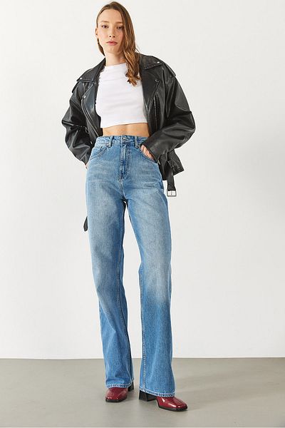 VENA Palton de jeans cu picioare largi Med Blue Wanda Lyocell
