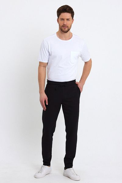 VENA Jack Slim Fit Βαμβακερό Φούτερ - ΜΑΥΡΟ