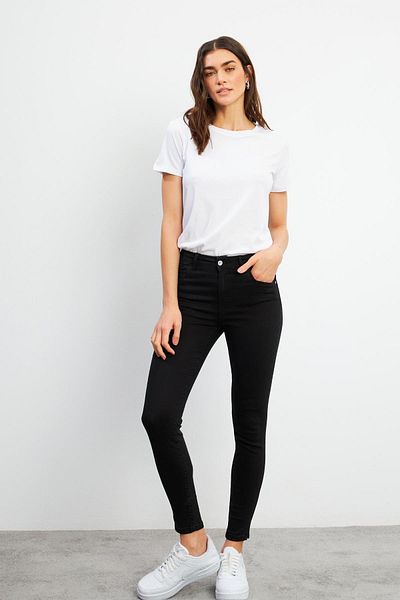 VENA Pantaloni negri skinny Jean Gabriella Party de damă
